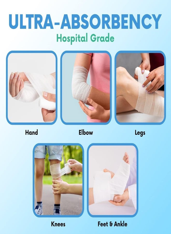 HEALQU Premium Gauze Rolls - 4" x 4 Yards - 24 Rolls, Individually Wrapped Conforming Stretch Gauze Bandage - Super Soft Woven Stretch Bandages for Primary Wound Dressing Support - Image 5